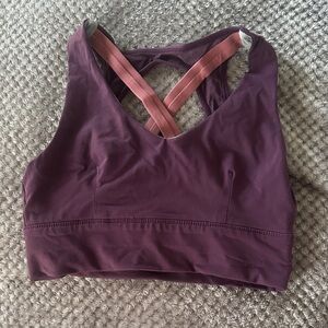 Born Primitive Cross-Back Sports Bra - Plum and Coral